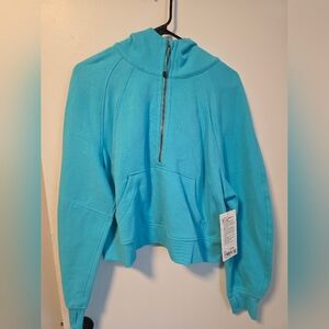 lululemon athletica Electric Turquoise Half-Zip scuba Hoodie
